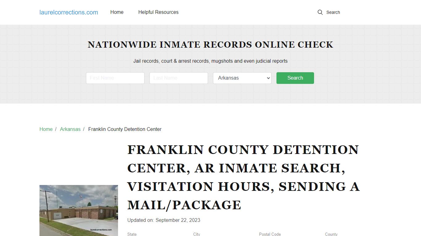 Franklin County Detention Center, AR Inmate Search, Visitation Hours