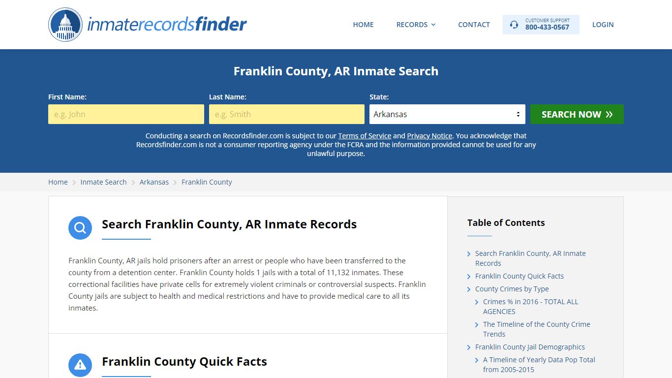 Franklin County, AR Inmate Lookup & Jail Records Online